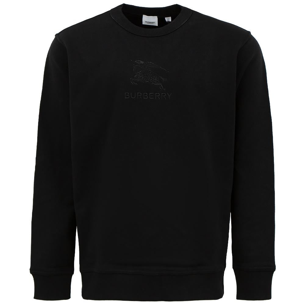 BURBERRY EKD Logo Embroidered Cotton Sweatshirt Black Men