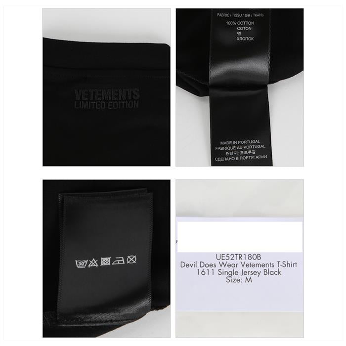 Vetements Devil Wear Oversized Short Sleeve T-Shirt Black