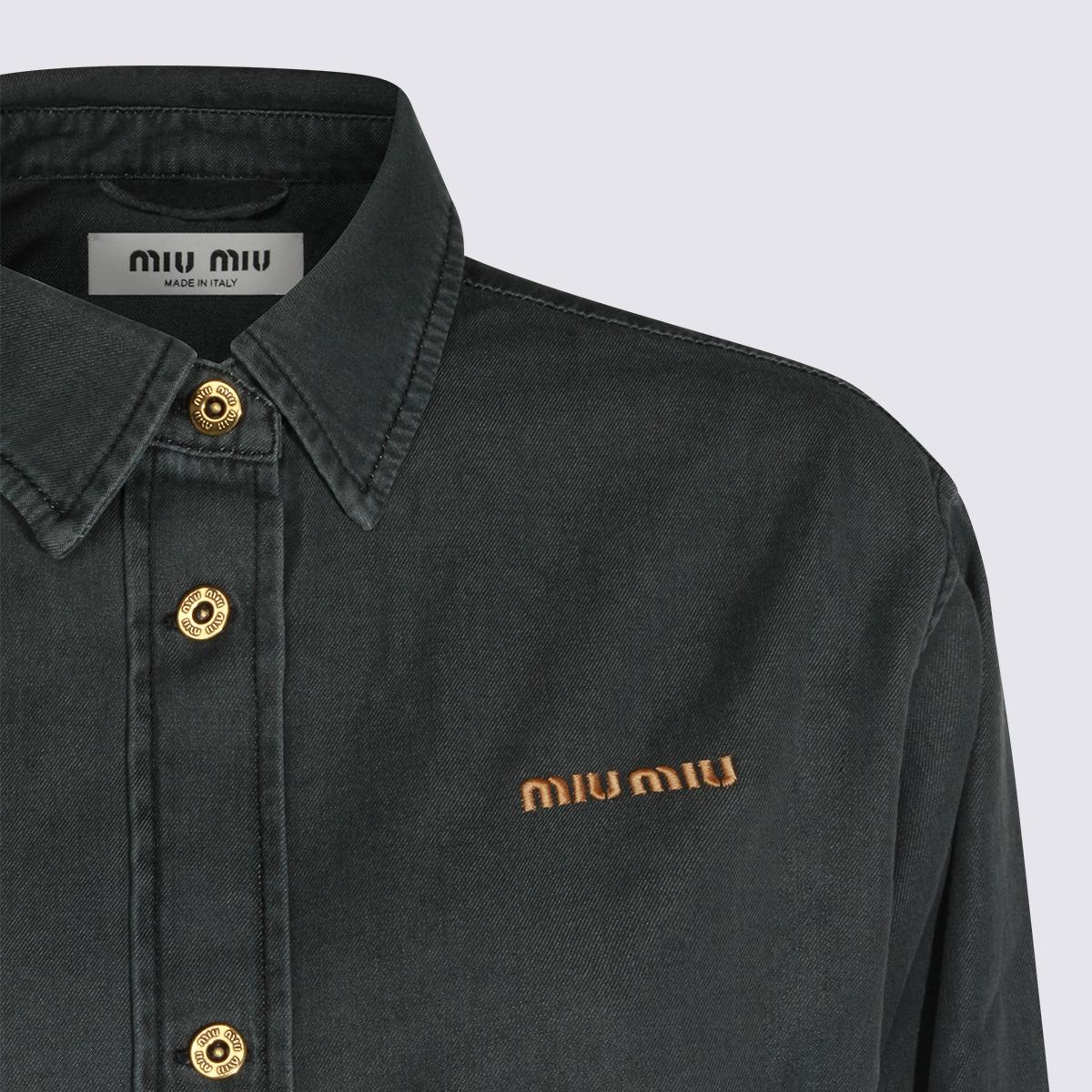 Miu Miu Long Sleeve Button-Up Shirt Women’s Shirt White Cotton