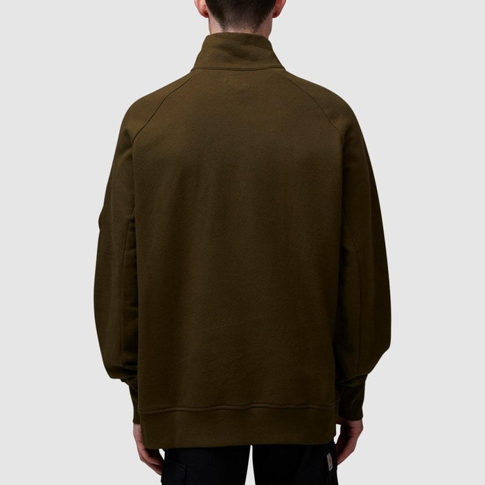 CP Company Diagonal Fleece Half-Zip Sweatshirt for Men Green