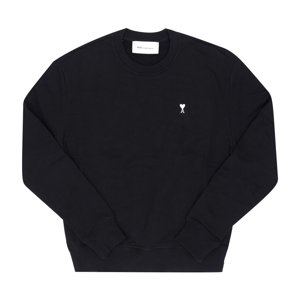 AMI Small Heart Logo Crewneck Sweatshirt Men Green Cotton