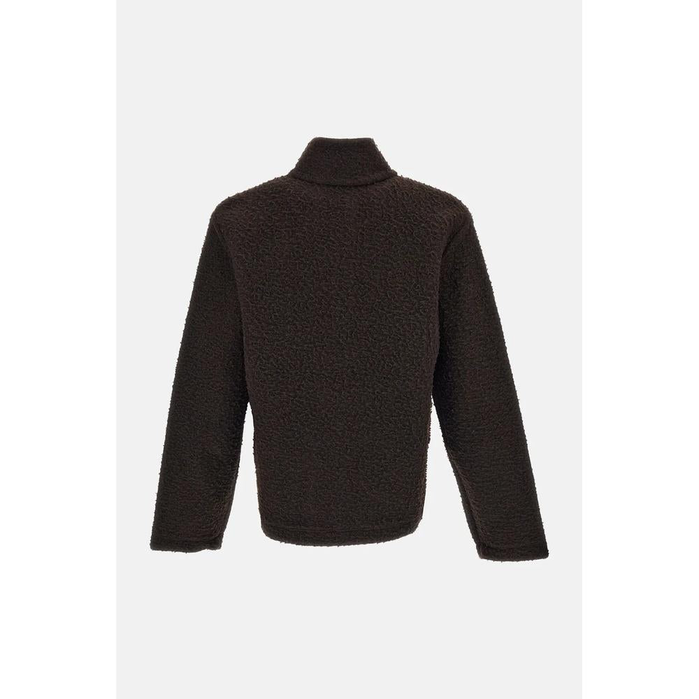 Moncler Logo Patch Men’s Turtleneck Knit Sweater Beige