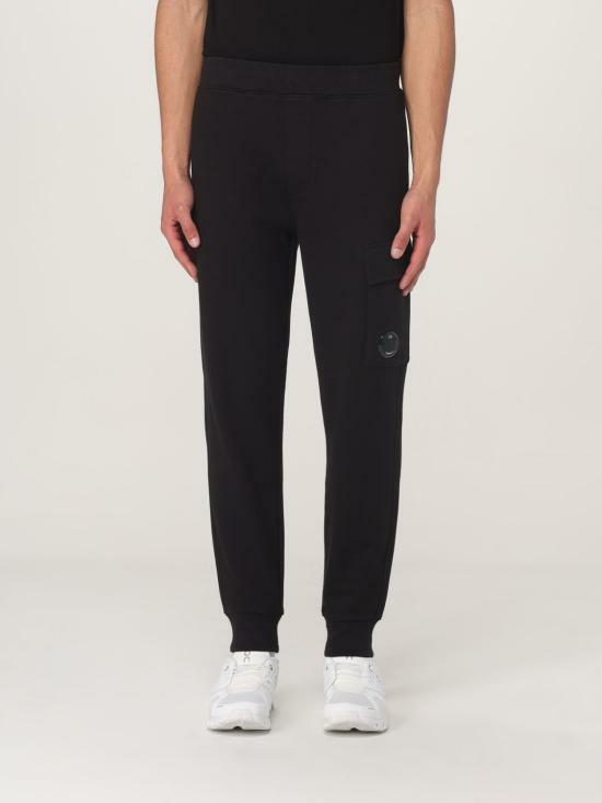 CP Company Diagonal Raised Fleece Lens Sweatpants Joggers Men Black