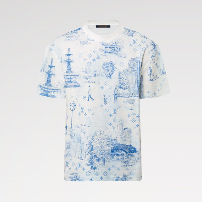 Louis Vuitton Printed Cotton Piqué T-Shirt White