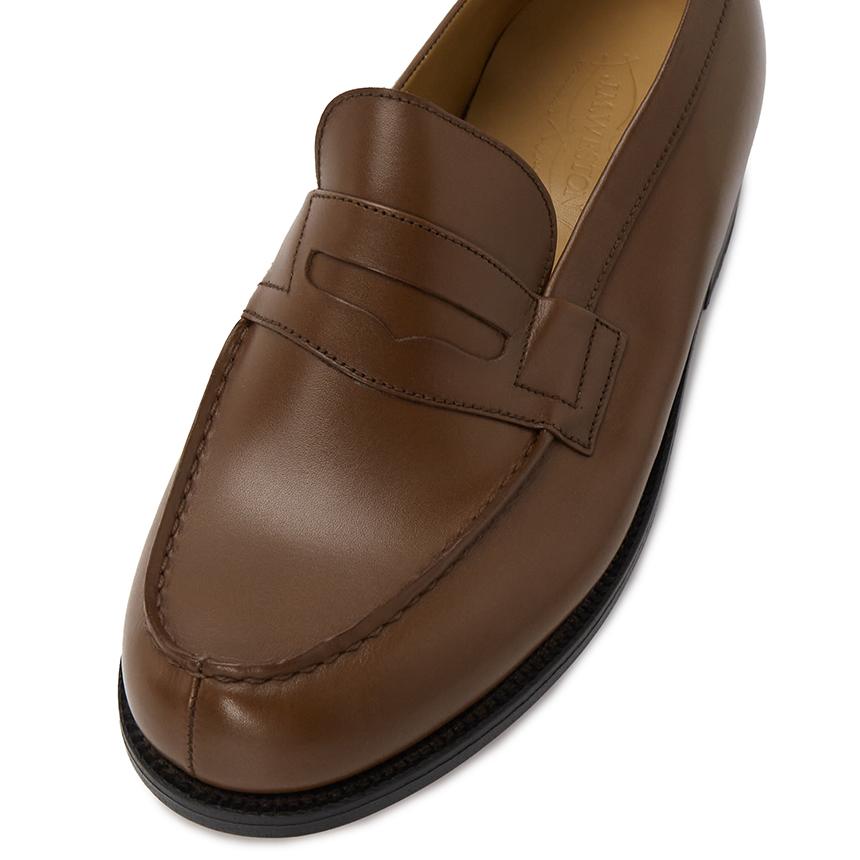 J.M. WESTON Men’s E Width Tan Leather Loafers