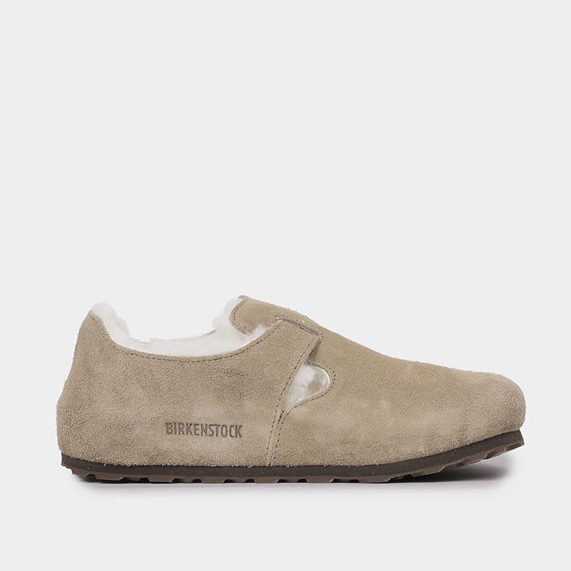 Birkenstock London Shearling Fur Shoes Taupe Sandals 1028470