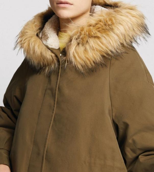 maje Women's Hooded Fur-Trim Parka Jacket MFPOU00713