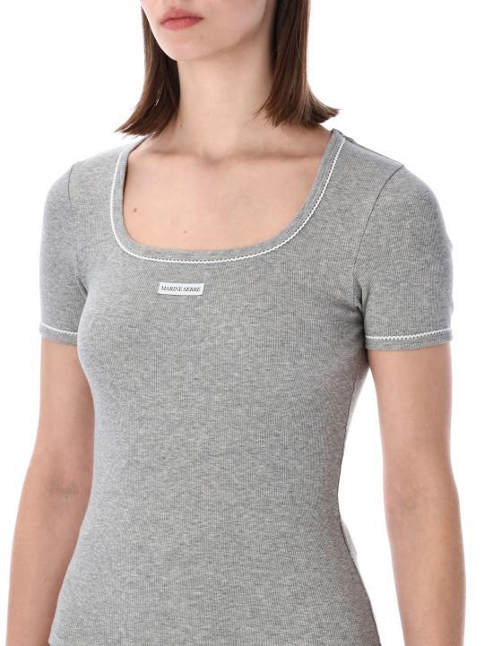 Marine Serre Gray Short-Sleeve T-Shirt