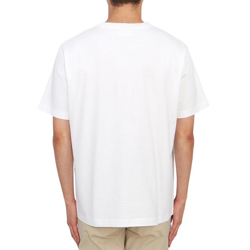 Maison Kitsune Handwriting Logo Men's Short Sleeve T-Shirt Navy Cotton