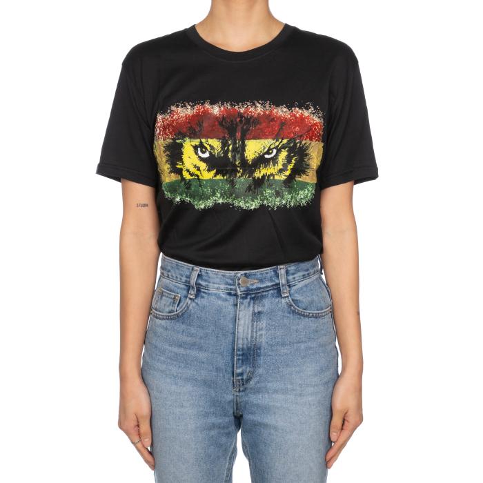 Balmain Monster Eye Print Short Sleeve T-Shirt Women Black