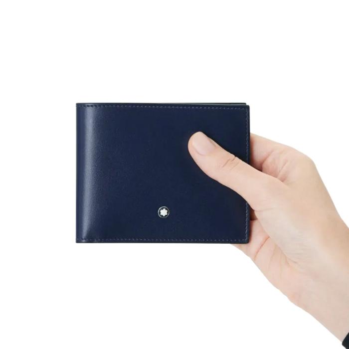 Montblanc Meisterstück 6CC Navy Leather Bifold Wallet