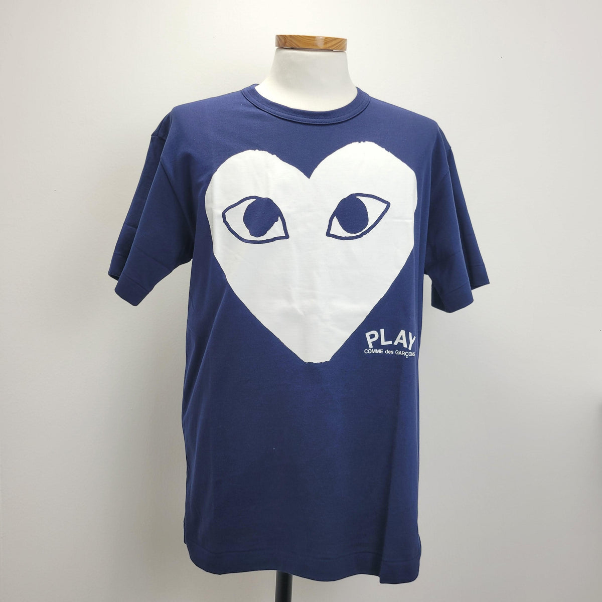 Comme des Garcons Big Heart Logo Dark Blue Short Sleeve T-Shirt P1T180