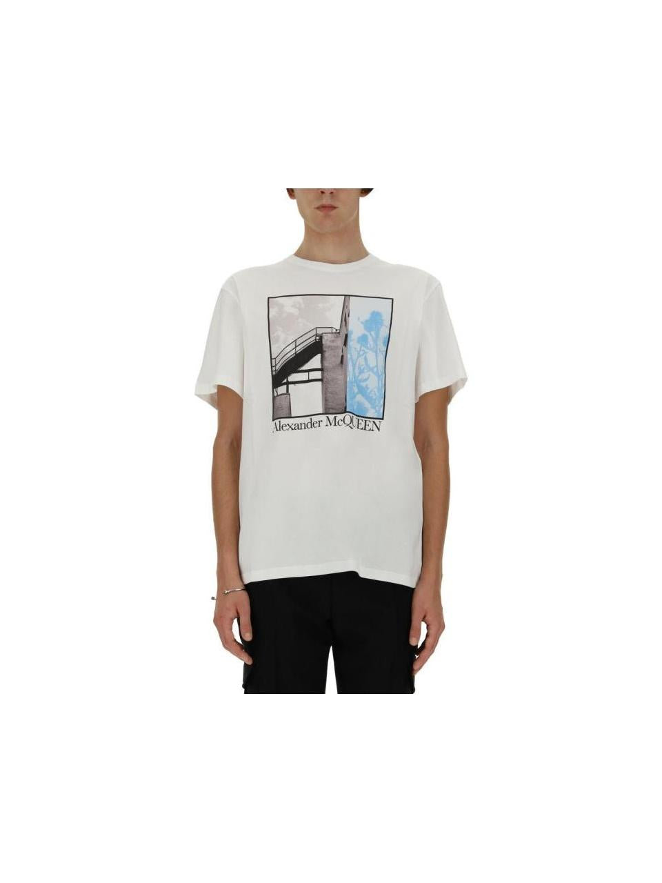 Alexander Mcqueen Graphic Short Sleeve T-Shirt 794679 QTABW 0973