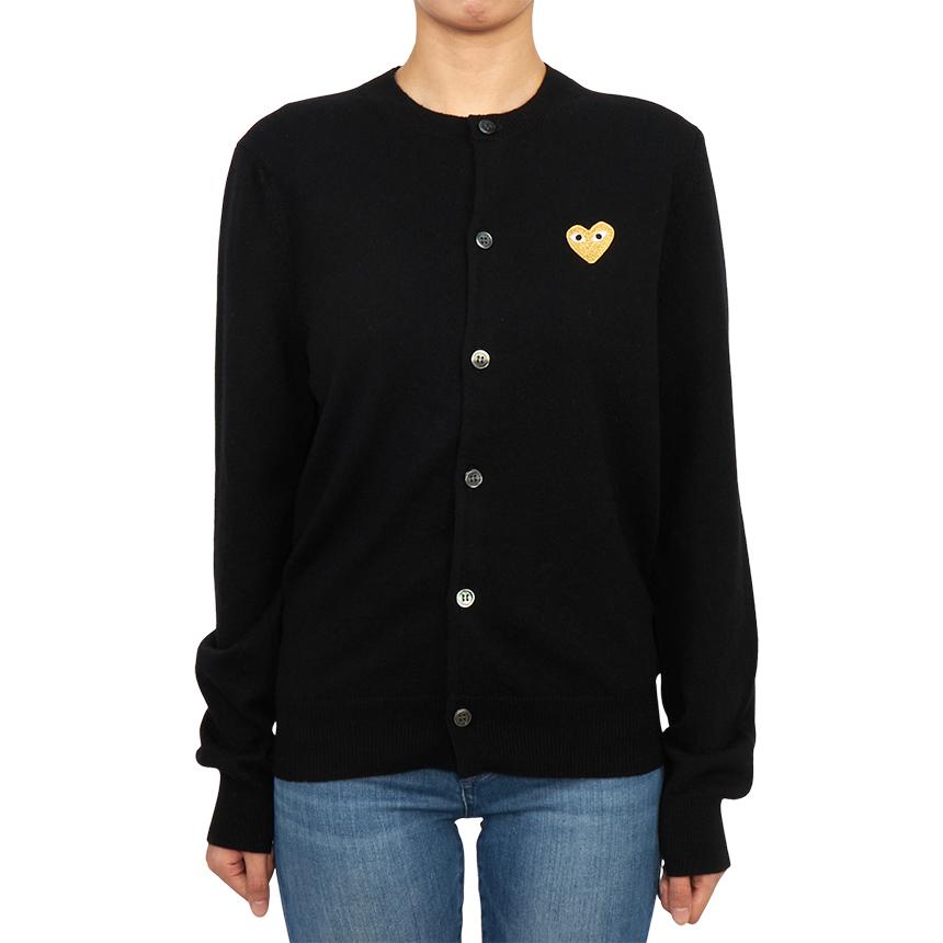 Comme des Garcons Gold Heart Patch Unisex Loose Fit Cardigan AX N049 051 1