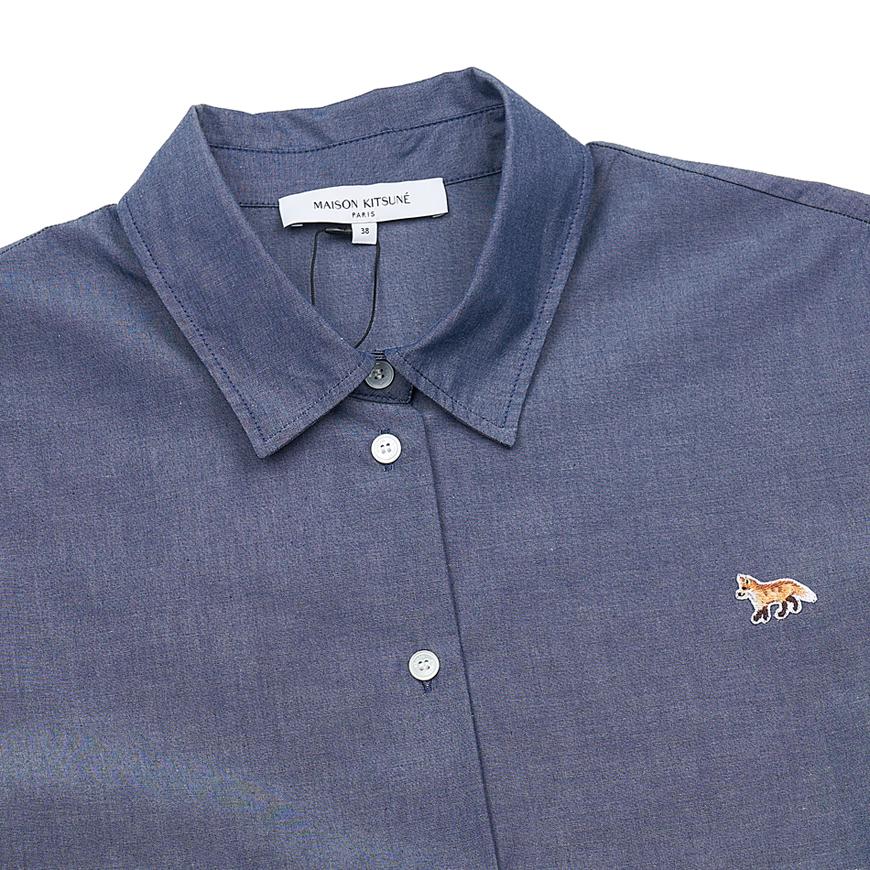 Maison Kitsune Women’s Casual Fox Patch Shirt OW00401WC5043 P470