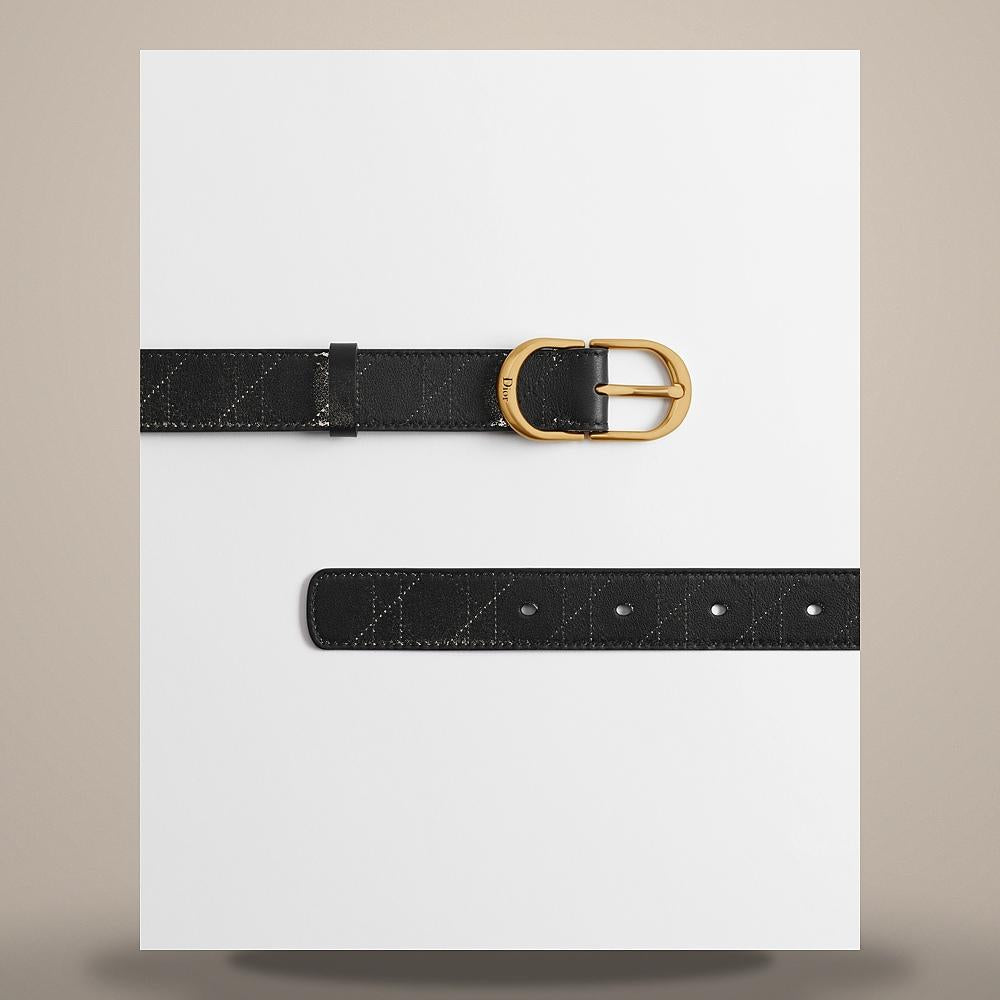 DIOR CD Classic Belt Black Cannage Calfskin 30mm B1004CGCT M900
