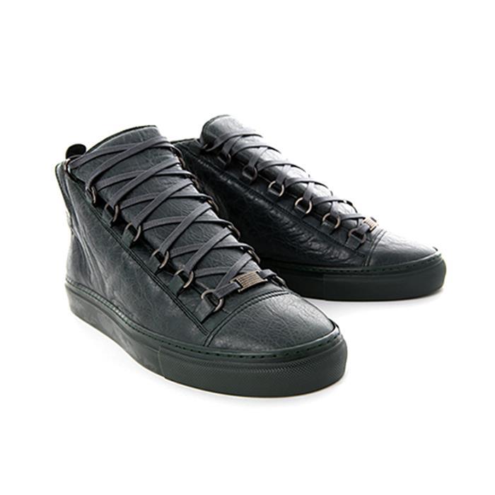 BALENCIAGA All Leather High-Top Sneakers