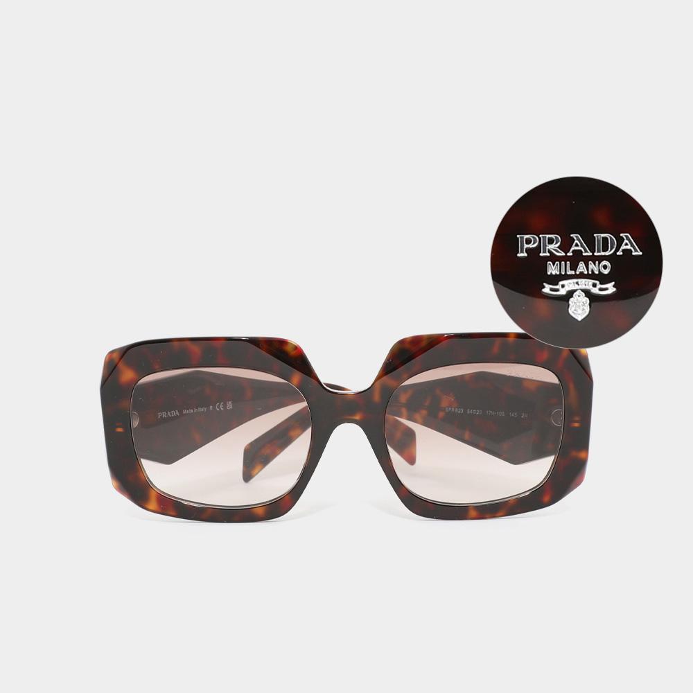 PRADA Triangle Logo Acetate Root Tortoise Unisex Sunglasses