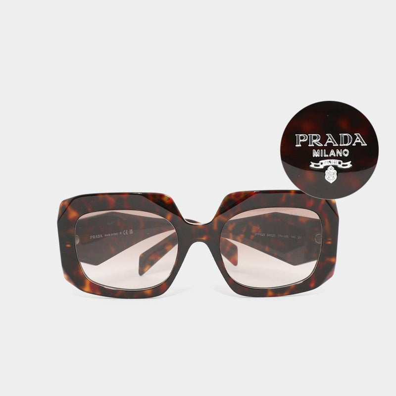 PRADA Triangle Logo Acetate Root Tortoise Unisex Sunglasses