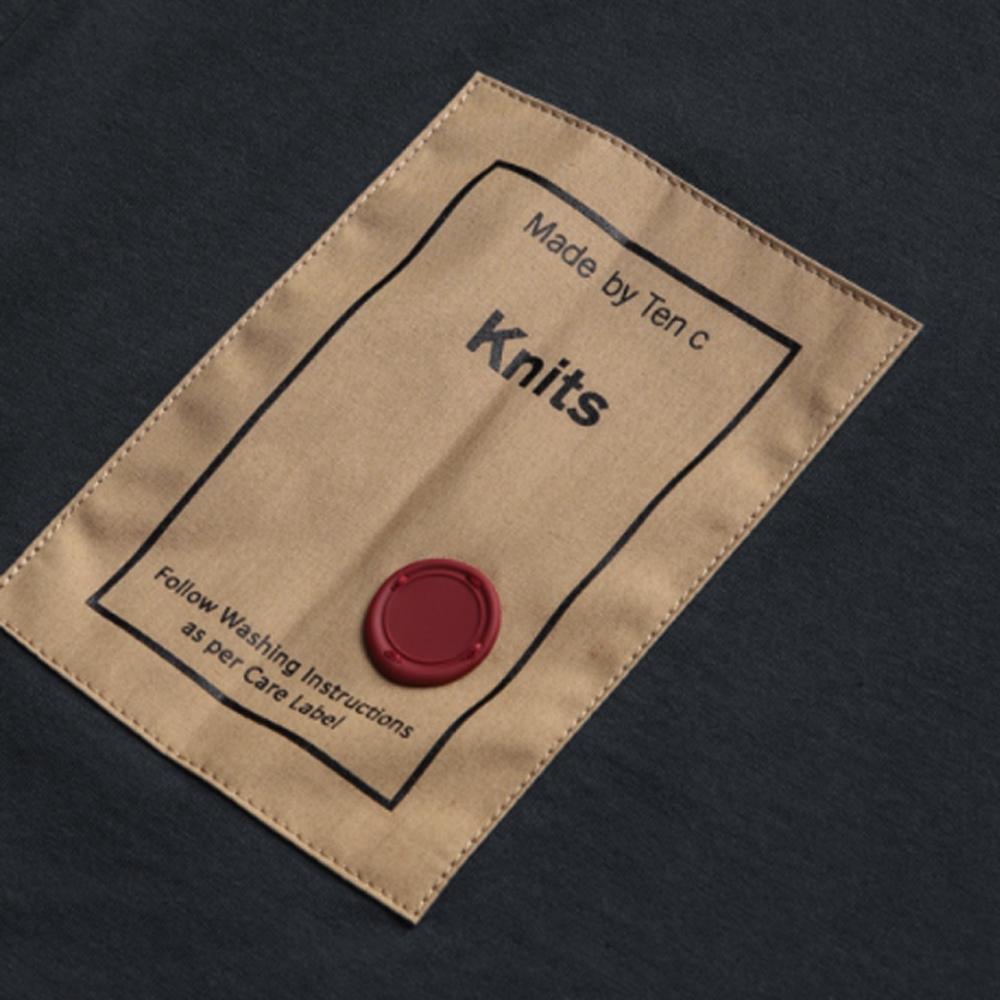 Ten C Back Logo Label T-Shirt Men’s, Gray Cotton Crewneck