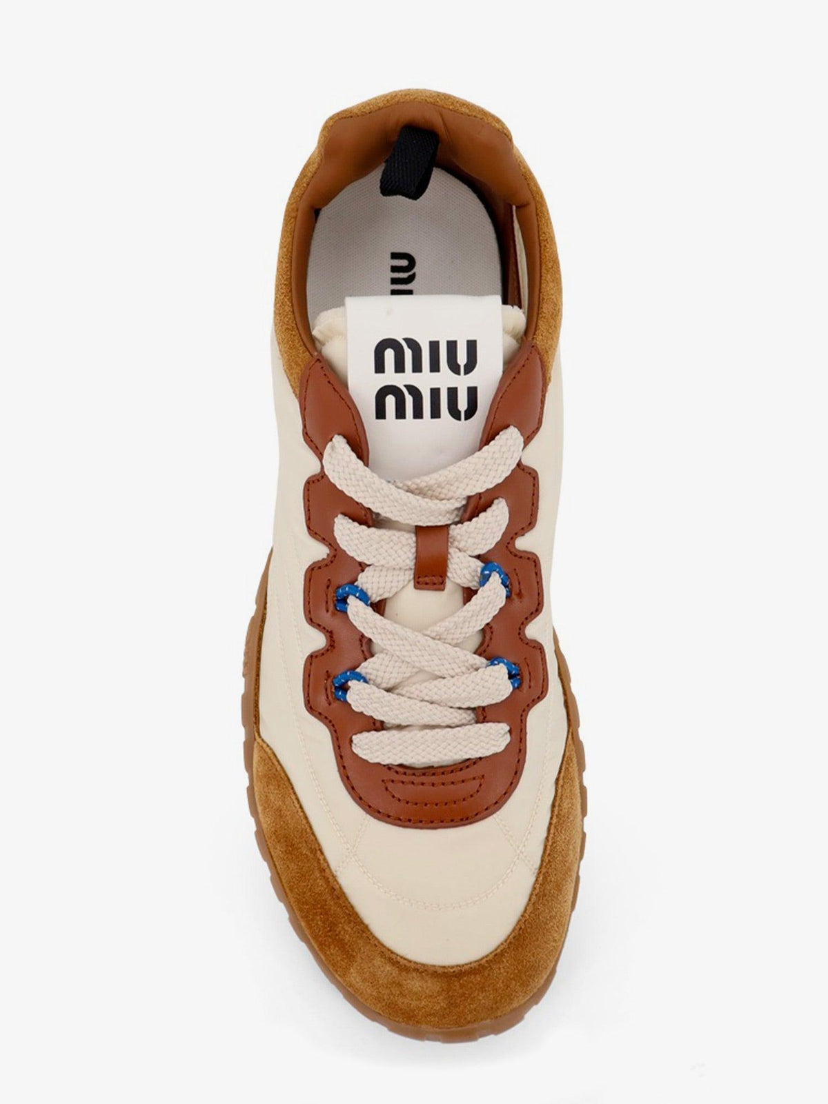 Miu Miu White Leather Low-Top Sneakers
