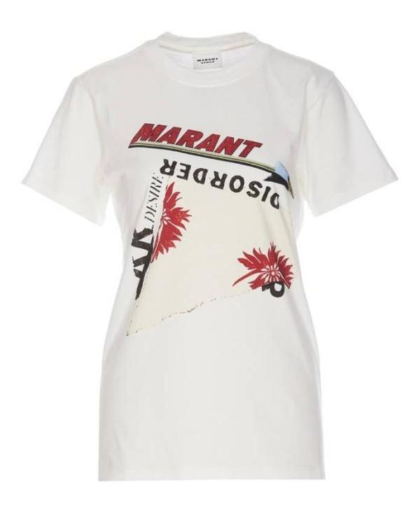 Isabel Marant ZOELINE Zoe Line Logo Cotton T-Shirt White