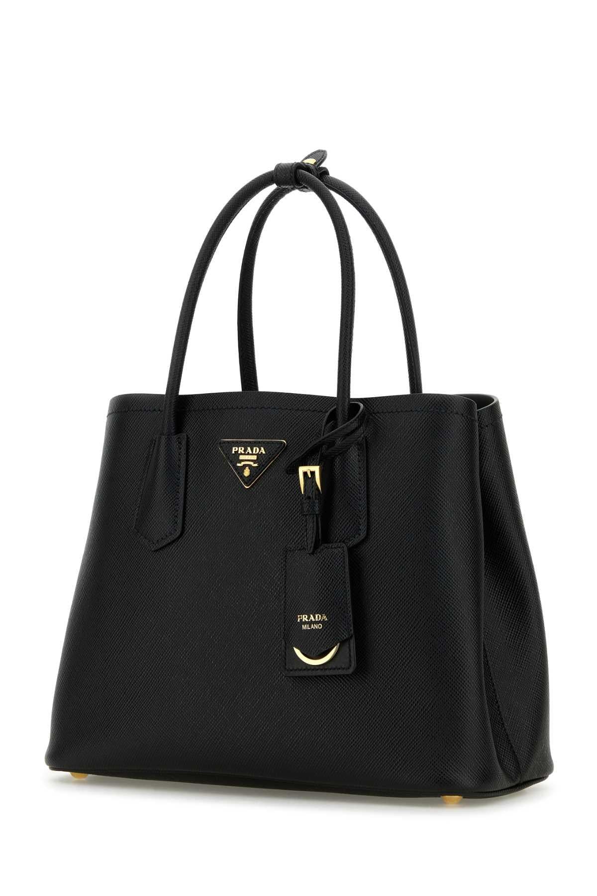 PRADA Black Leather Tote Bag