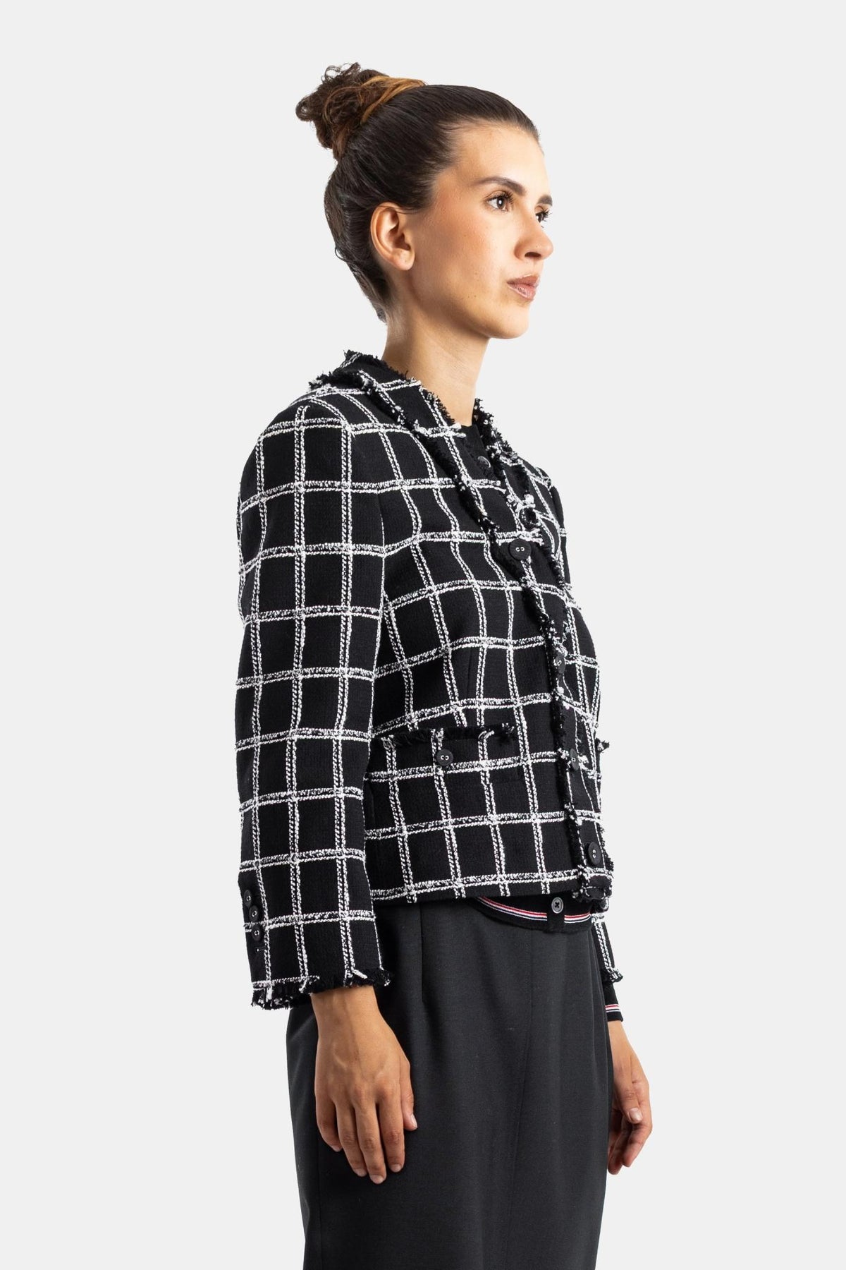 THOM BROWNE Wool Blend Check Jacket