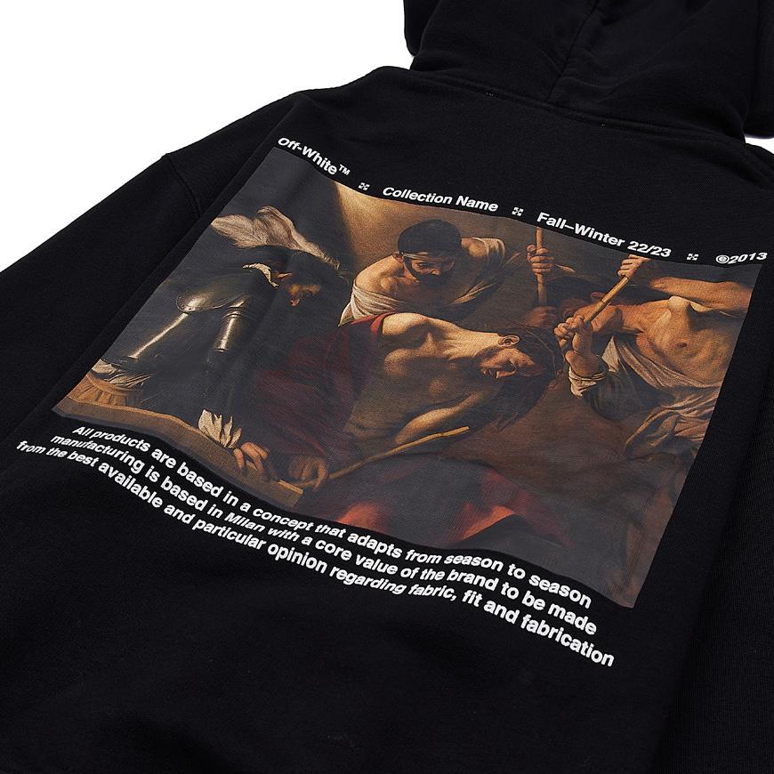 OFF WHITE Men's Caravaggio Crowning Print Hoodie OMBB037C99FLE0071001