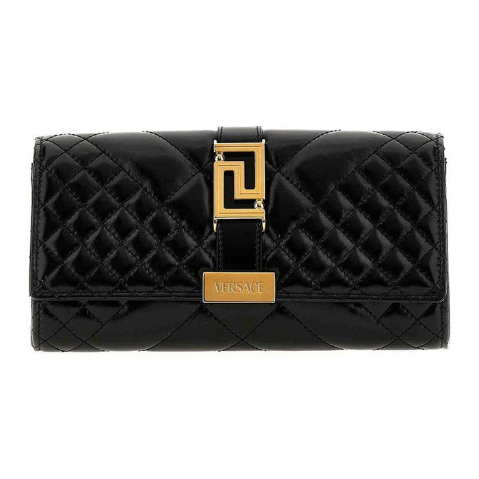 Versace Greca Goddess Leather Clutch Shoulder Bag