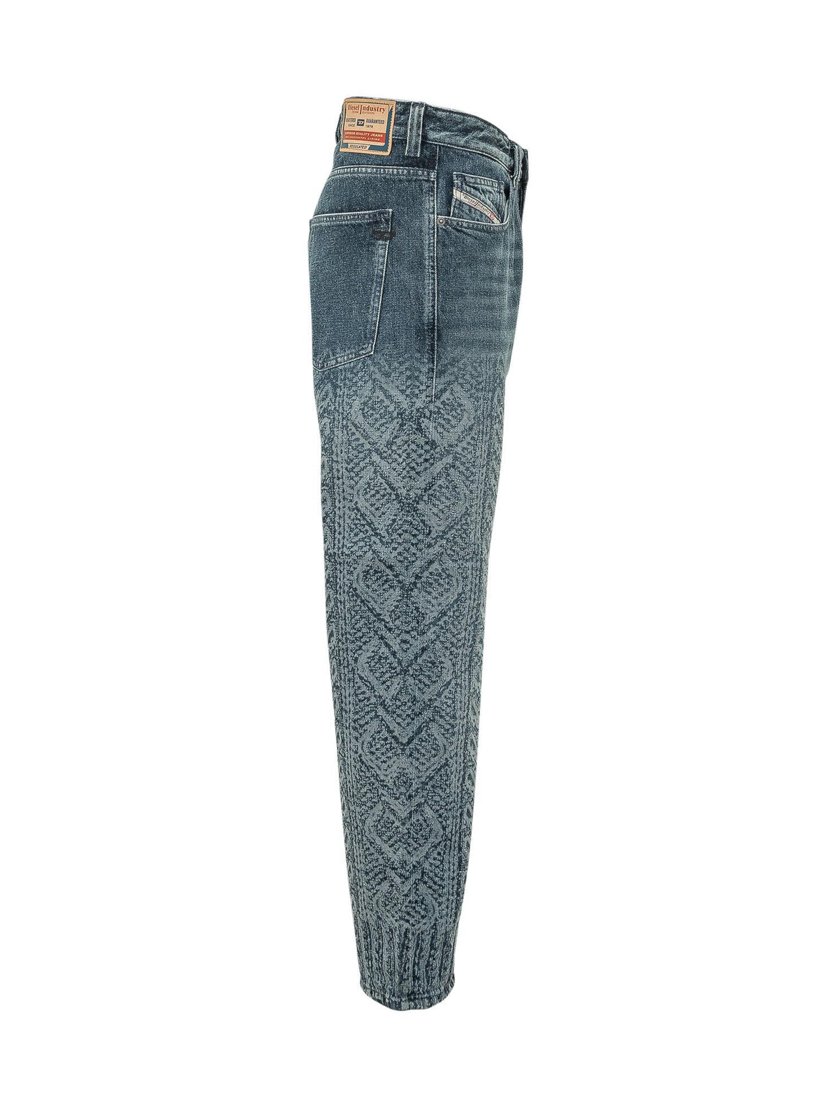 DIESEL Blue Cotton Straight-Leg Denim Jeans