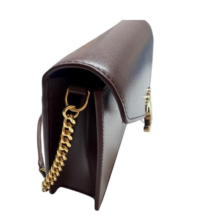 CELINE Shiny Calfskin Margaux Chain Wallet