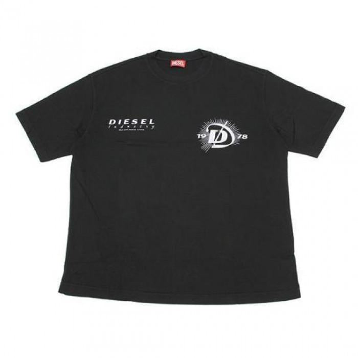 DIESEL Black Cotton Short Sleeve T-Shirt