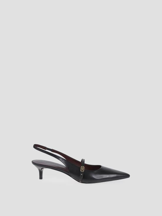 Tory Burch Slingback Sandal Heels 176869 006 PERFECT BLACK DOM