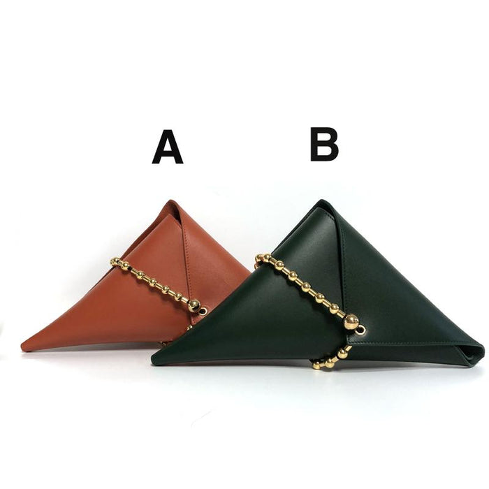 Bottega Veneta Light Calf Leather Triangle Clutch 666699