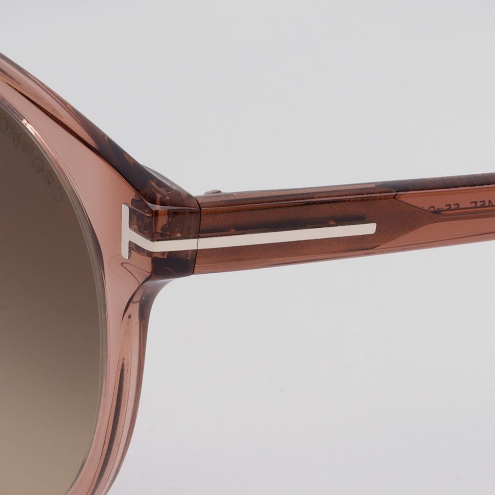 TOM FORD Round Transparent Burgundy Acetate Sunglasses Asian Fit TF1134K 45F