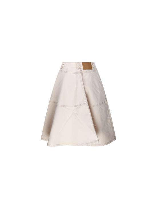 AMI Wool-Blend Midi Skirt FSK436 DE0106 150 OFF WHITE DOM