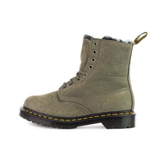 Dr.Martens Black Leather Lace-Up Combat Boots 30953059 GREY DOM