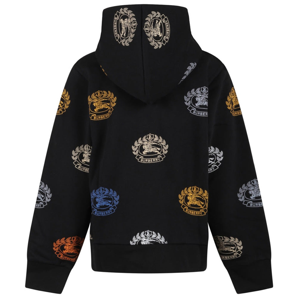 BURBERRY Women’s Half-Zip Hoodie Black Color Logo