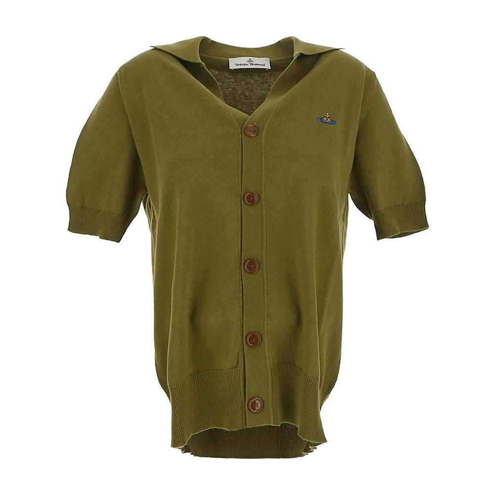 Vivienne Westwood Green Short Sleeve Polo Cardigan