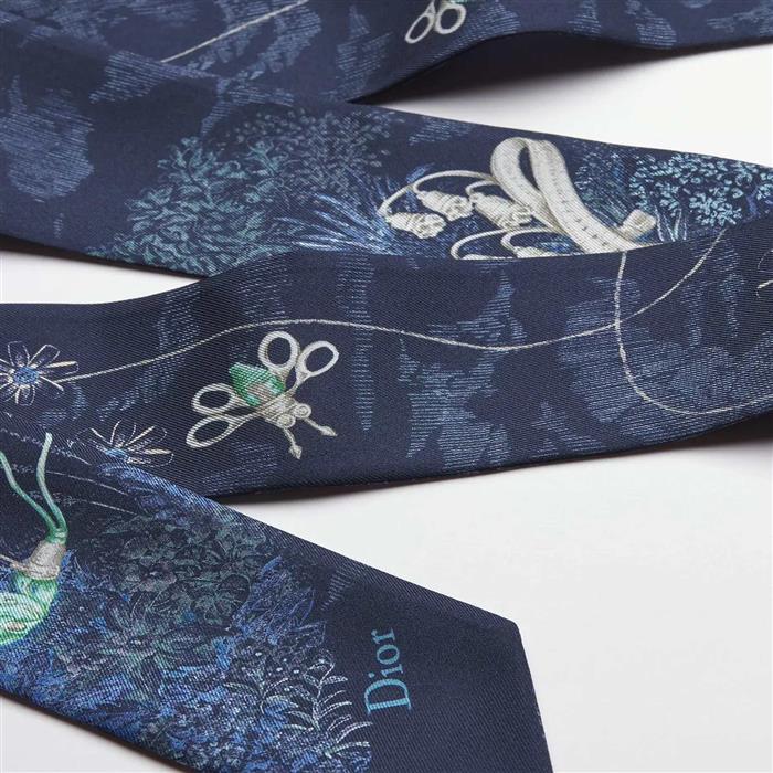 DIOR Charming Garden Mitzah Scarf Silk Pink Scarf