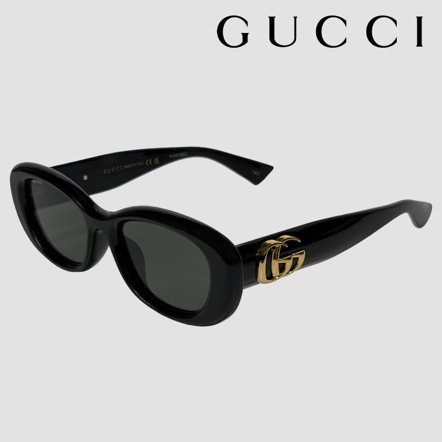 GUCCI Oval Geek-Chic Sunglasses Asian Fit Marmont Black