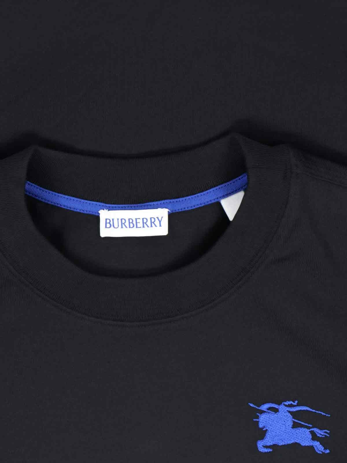 BURBERRY Short Sleeve T-Shirt Black Cotton Women’s Top