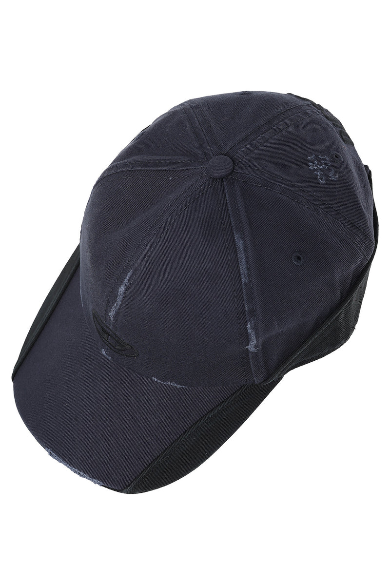 DIESEL Navy Cotton Logo Baseball Cap Unisex