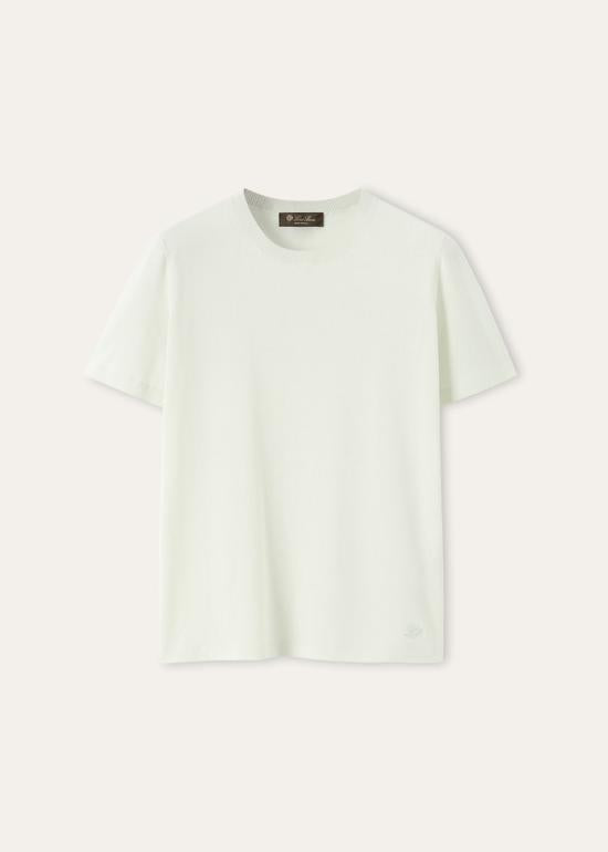 Loro Piana Short Sleeve T-Shirt FAM7984 51I5 SNOW WATERFALL DOM