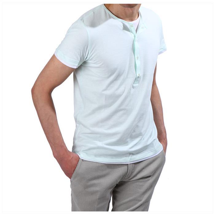 MAJESTIC Layered Henley Neck T-Shirt for Men 15S 04 004 271