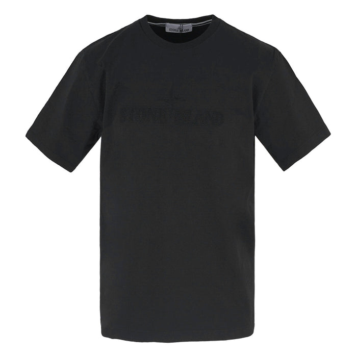 STONE ISLAND Black Cotton Short Sleeve T-Shirt