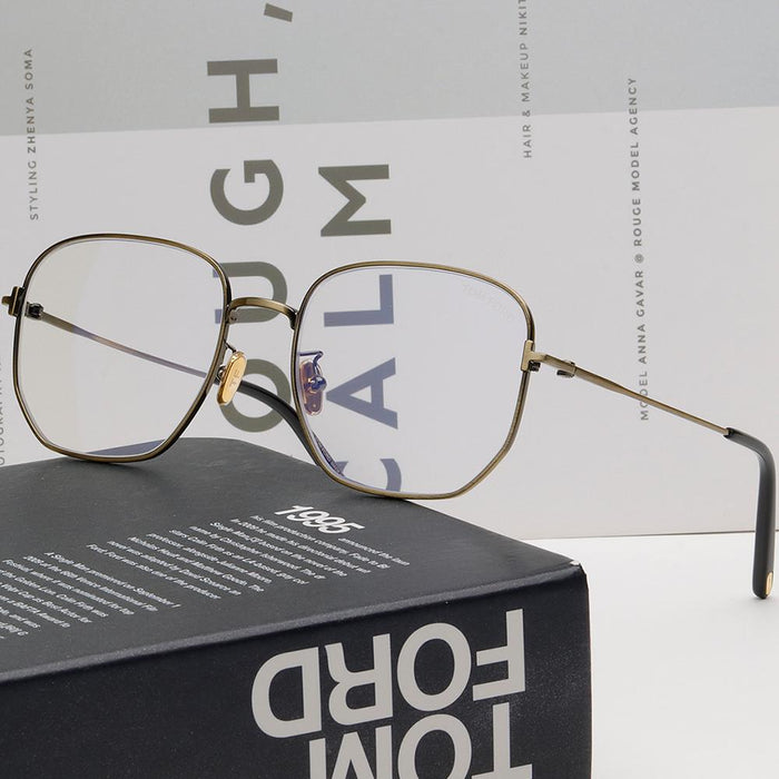 TOM FORD Antique Gold Metal Blue Light Blocking Retro Asian Fit Eye TF6003KB 030