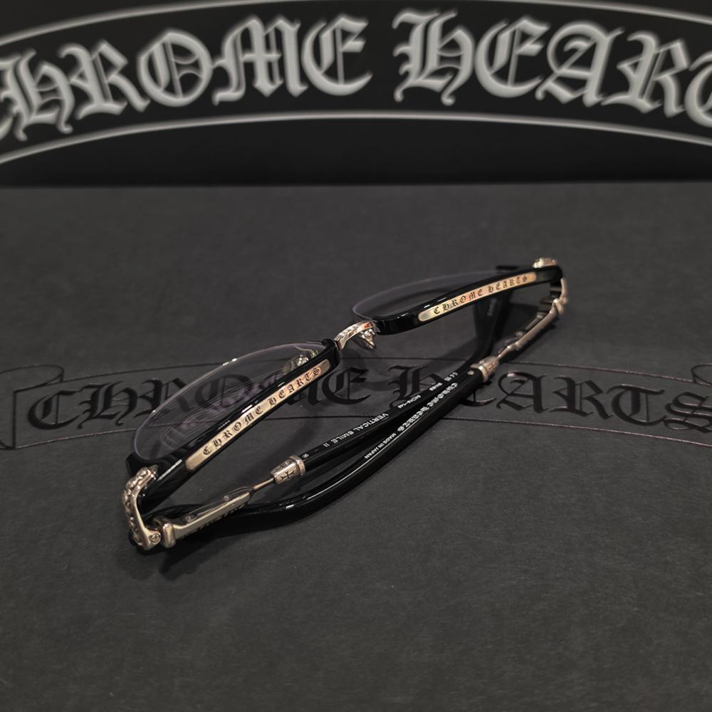 Chrome Hearts Black Silver Vertical Smile 2 Eyeglasses