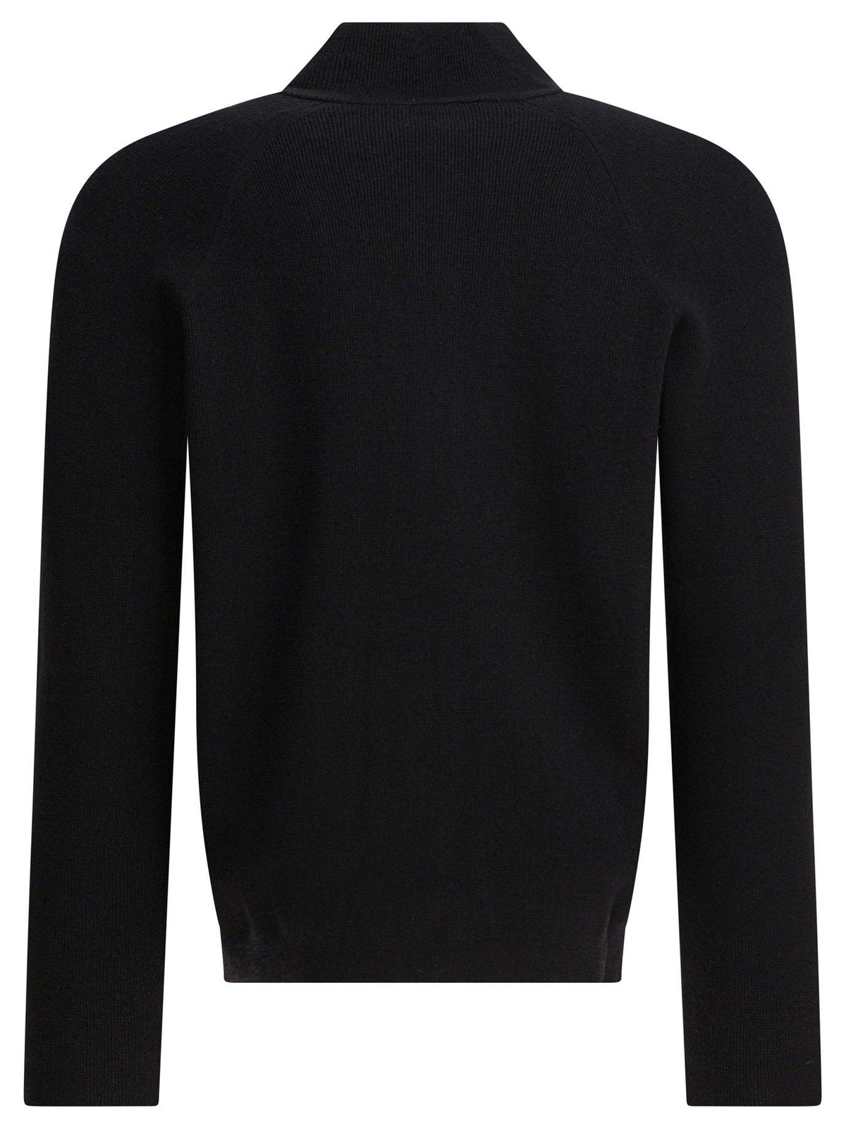 CP Company Black Knit Zip-Up Cardigan for Men